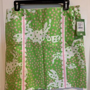 Lilly Pulitzer Pink Green Roslyn Not So Crabby Skirt NWT